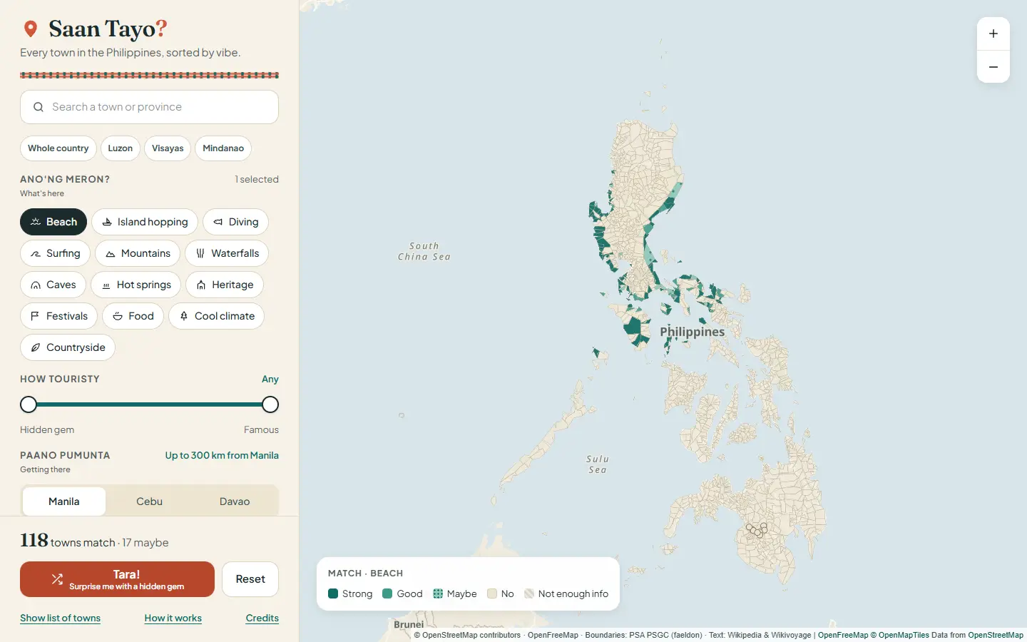 Before the redesign: a cream panel, teal data and rounded pills, with other countries labelled on the map