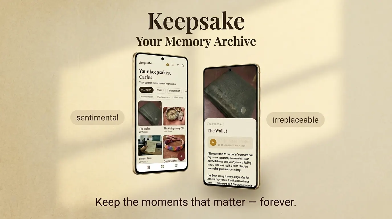 Screenshot of Keepsake — Memory Archive