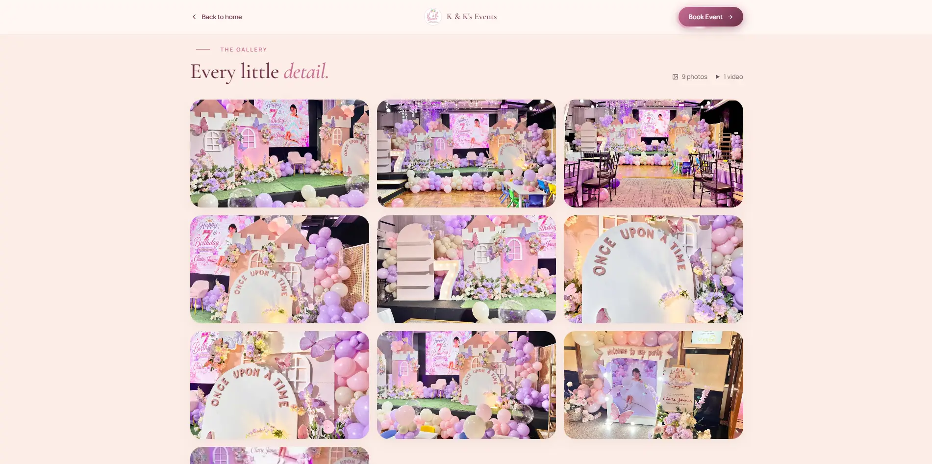 Event photo grid of nine photos and one video