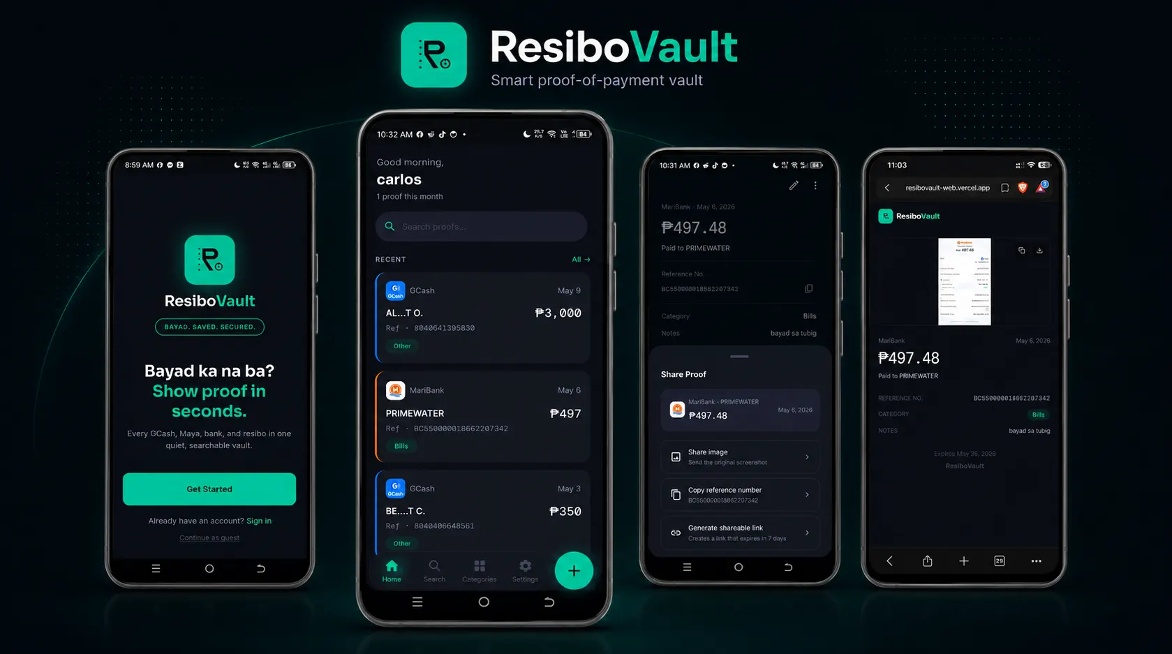 Screenshot of ResiboVault